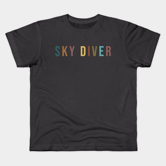 Sky diver Kids T-Shirt by Apollo Beach Tees